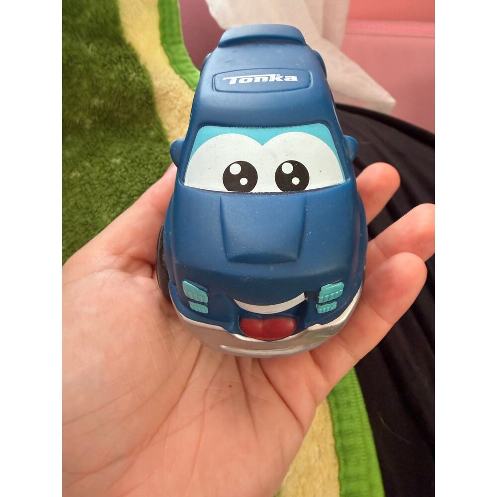Tonka Chuck & Friends Blue Race Car with Face 2005 Hasbro Chuck the Truck Series